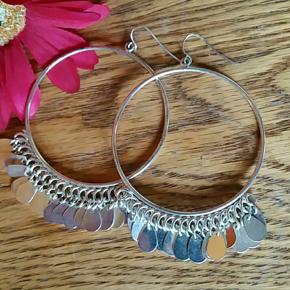 Silver Boho Style Statement Earrings